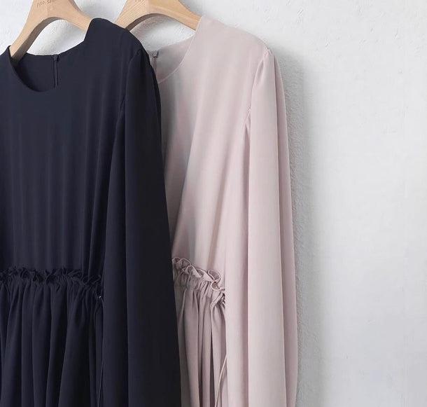 ウエストギャザーベーシックワンピース﻿ 6190-画像9-韓国ファッション通販POPREA［ポップリア］