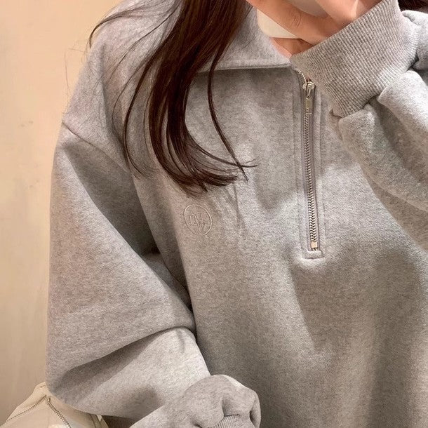 襟付きハーフジッパーワンピース 6439-画像9-韓国ファッション通販POPREA［ポップリア］