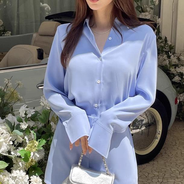 サマーシルクタッチシャツ＆パンツ﻿﻿ 6056-画像9-韓国ファッション通販POPREA［ポップリア］