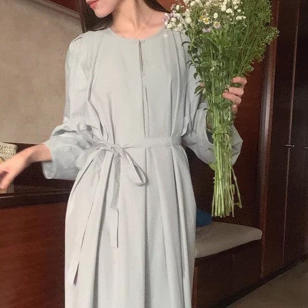 ラウンドネックプリーツワンピース ﻿ 6531-画像9-韓国ファッション通販POPREA［ポップリア］