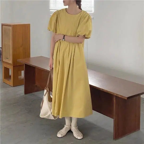 パフスリーブピュアワンピース 6681-画像9-韓国ファッション通販POPREA［ポップリア］