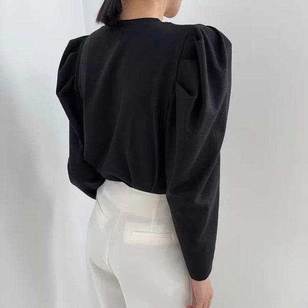 パール調ラウンドネックブラウス 6434-画像9-韓国ファッション通販POPREA［ポップリア］