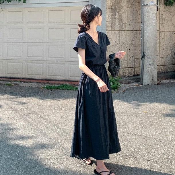 Vネックハイウエストワンピース 6819-画像9-韓国ファッション通販POPREA［ポップリア］