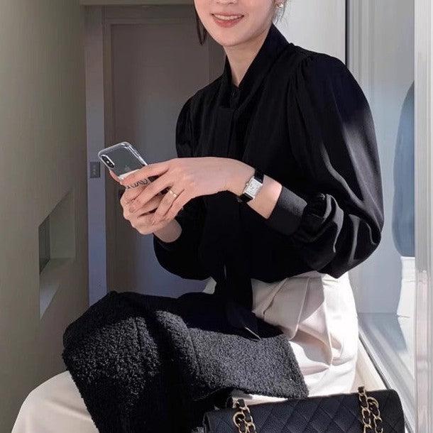 長袖ボウタイブラウス 6357-画像9-韓国ファッション通販POPREA［ポップリア］