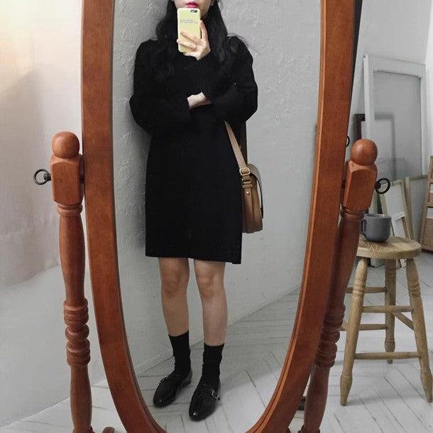 ミディ丈タートルネックワンピースニット 6457-画像9-韓国ファッション通販POPREA［ポップリア］