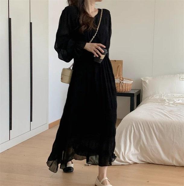 クリンクルロングワンピース 6547-画像9-韓国ファッション通販POPREA［ポップリア］