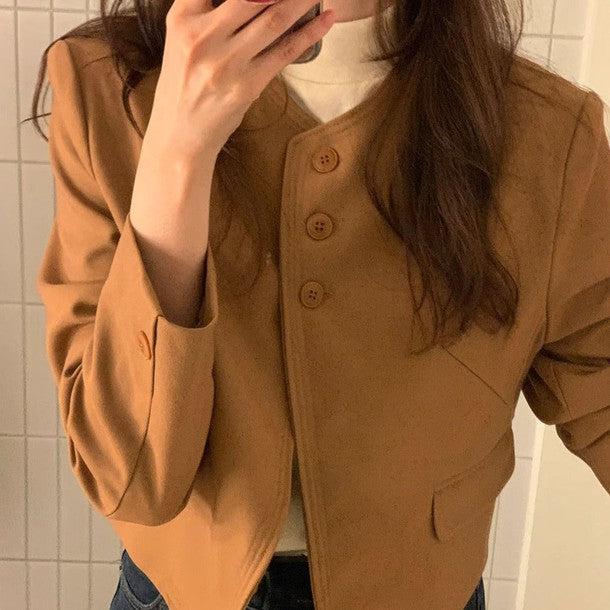 クロップドディテールバーモントジャケット﻿ 6199-画像9-韓国ファッション通販POPREA［ポップリア］