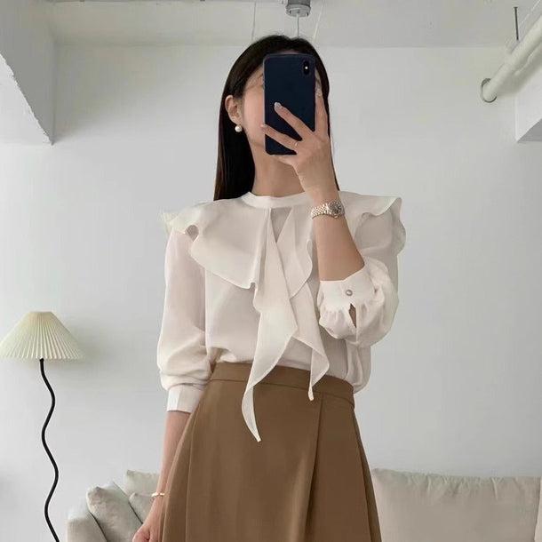 ショルダーフリルブラウス 6160-画像9-韓国ファッション通販POPREA［ポップリア］