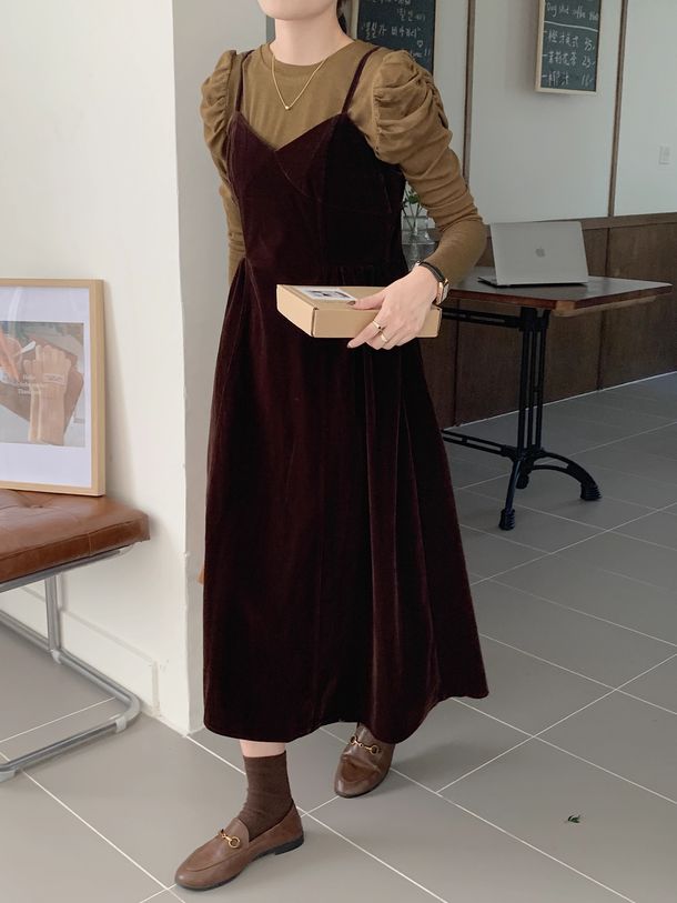 ベロアキャミソールワンピース 6252-画像9-韓国ファッション通販POPREA［ポップリア］