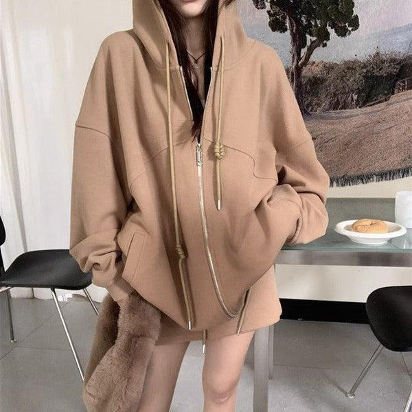 ジップアップオーバーサイズパーカー﻿ 6203 - 韓国ファッション通販