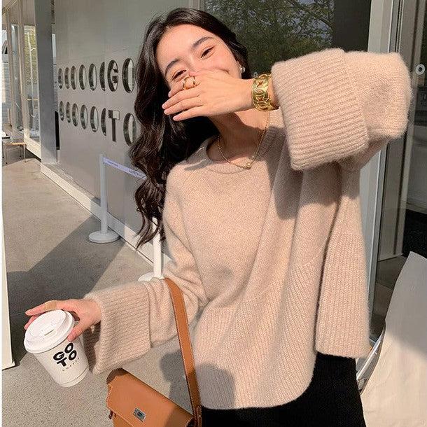 袖リブ折り返しニットプルオーバー﻿﻿﻿﻿﻿ 6265-画像1-韓国ファッション通販POPREA［ポップリア］