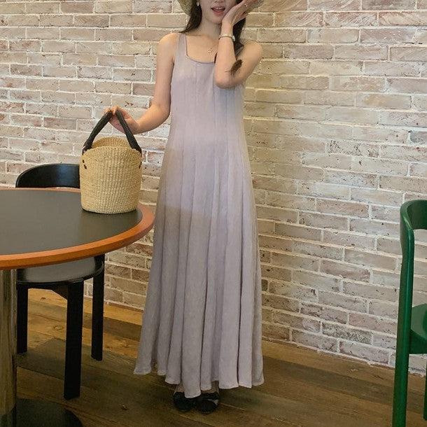 スタイリッシュノースリーブワンピース﻿ 6766-画像1-韓国ファッション通販POPREA［ポップリア］