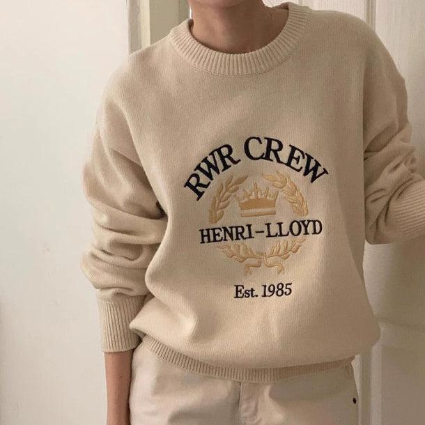 RWR CREW ロゴニット﻿ 6178-画像1-韓国ファッション通販POPREA［ポップリア］