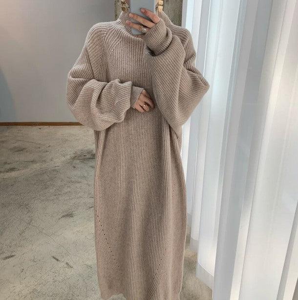 タートルネックニットロングワンピース 6315-画像1-韓国ファッション通販POPREA［ポップリア］