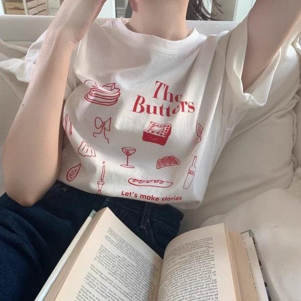 ニュアンスアートプリントTシャツ 6535-画像1-韓国ファッション通販POPREA［ポップリア］