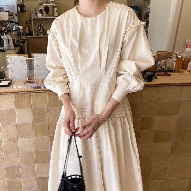 オーガニックロングワンピース﻿ 6187-画像1-韓国ファッション通販POPREA［ポップリア］