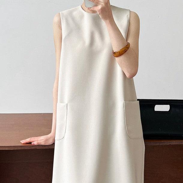 2ポケットノースリーブワンピース﻿﻿ 6810-画像1-韓国ファッション通販POPREA［ポップリア］