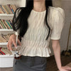 フェミニンギャザーパフブラウス 5923-画像1-韓国ファッション通販POPREA［ポップリア］
