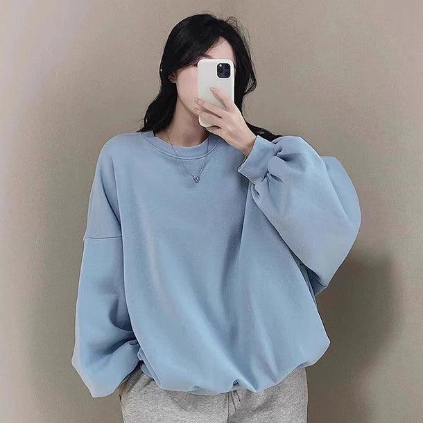 オーバーサイズルーズトレーナー﻿ 6191-画像1-韓国ファッション通販POPREA［ポップリア］