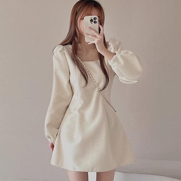 スクエアネックショートワンピース 6294-画像1-韓国ファッション通販POPREA［ポップリア］