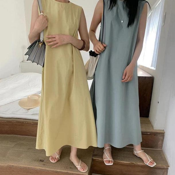 Aラインベーシックロングワンピース﻿﻿﻿ 6057-画像1-韓国ファッション通販POPREA［ポップリア］