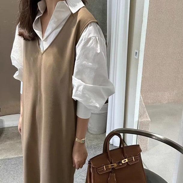 バックスリットジャンパースカート﻿ 6198-画像1-韓国ファッション通販POPREA［ポップリア］