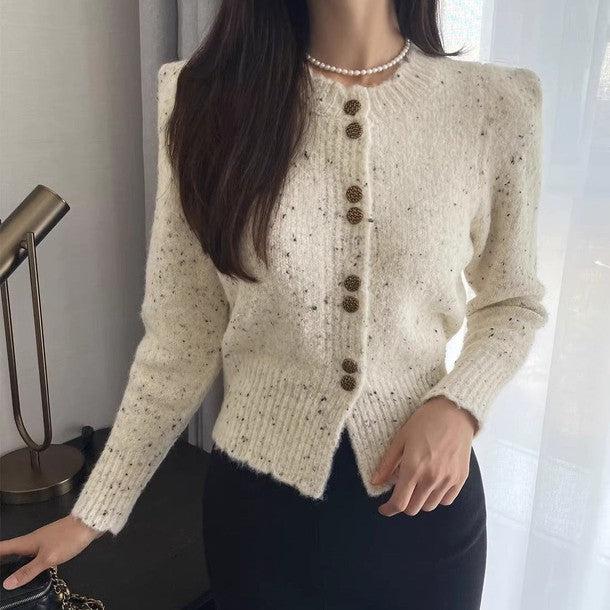 リブルニットカーディガン 6385-画像1-韓国ファッション通販POPREA［ポップリア］