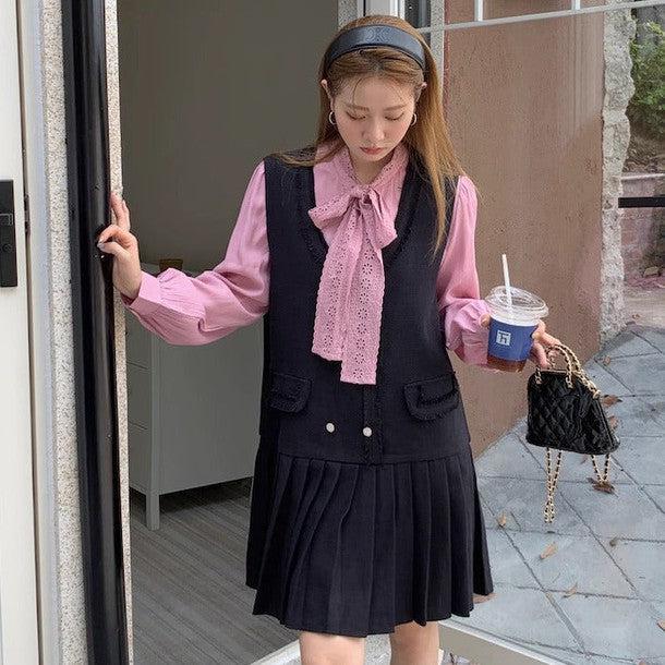 レースリボンフェミニンブラウス﻿ 6225-画像1-韓国ファッション通販POPREA［ポップリア］