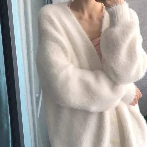 フェイクファーもこもこカーディガン﻿ 6247 - 韓国ファッション通販