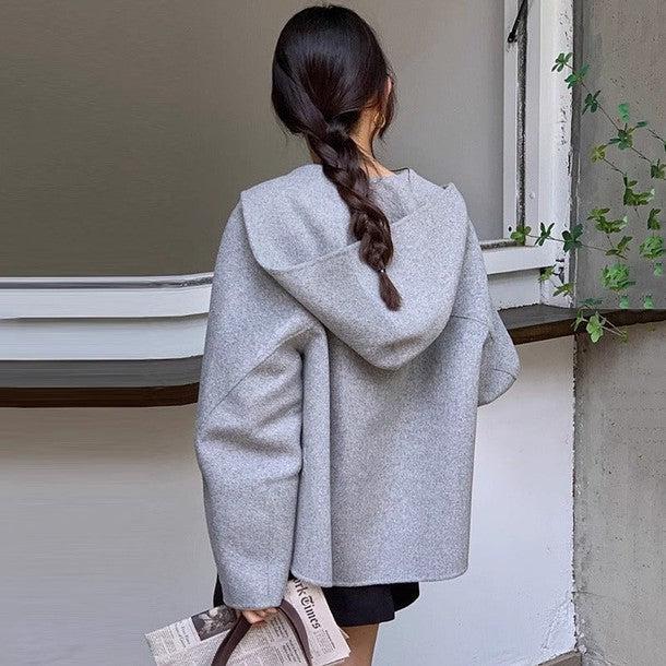 ビックフード付きジッパージャケット 6244-画像1-韓国ファッション通販POPREA［ポップリア］