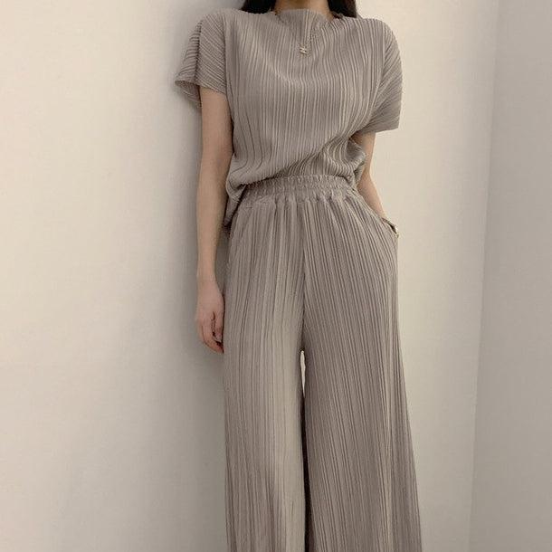 ドレープワイドセットアップ 6012-画像1-韓国ファッション通販POPREA［ポップリア］