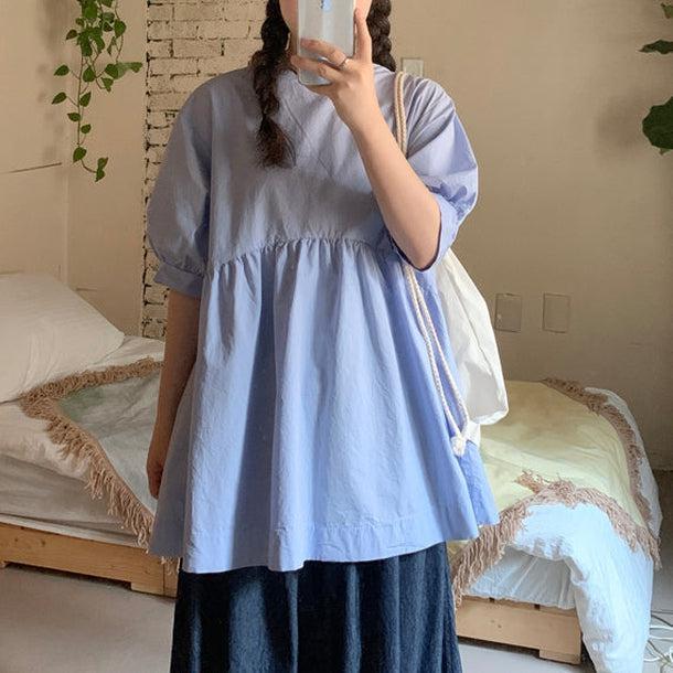 ティアードギャザーチュニック﻿ 6100-画像1-韓国ファッション通販POPREA［ポップリア］