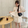フラワーパフスリーブセットアップ﻿﻿﻿﻿ 5993-画像1-韓国ファッション通販POPREA［ポップリア］