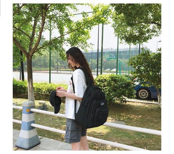 スクールスクエアリュック 6711-black_即納6711-画像2-韓国ファッション通販POPREA［ポップリア］