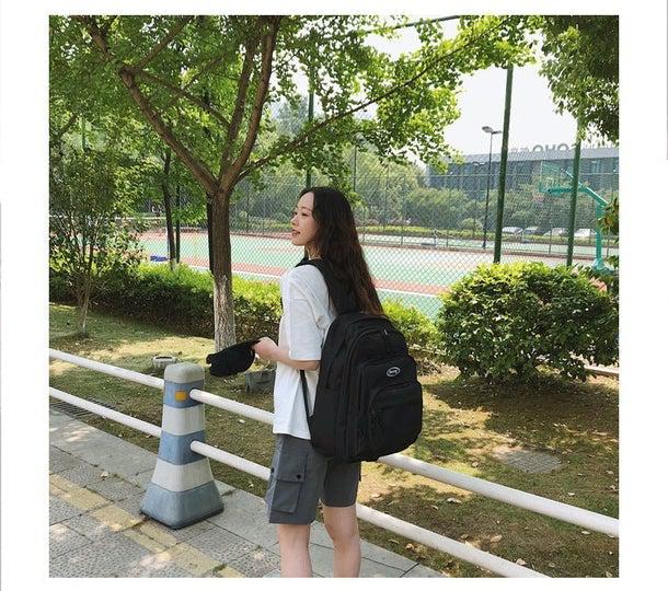 スクールスクエアリュック 6711-black_即納6711-画像3-韓国ファッション通販POPREA［ポップリア］