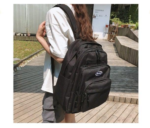 スクールスクエアリュック 6711-black_即納6711-画像6-韓国ファッション通販POPREA［ポップリア］