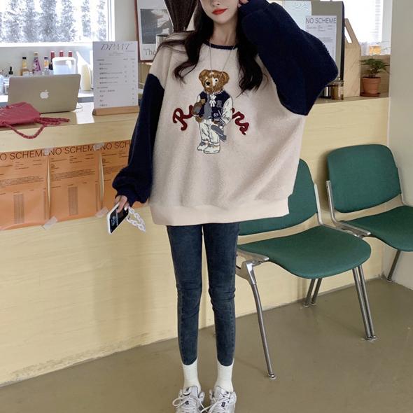 ベアボアトレーナー﻿ 6616-ivory_即納6616-画像10-韓国ファッション通販POPREA［ポップリア］