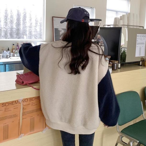 ベアボアトレーナー﻿ 6616-ivory_即納6616-画像3-韓国ファッション通販POPREA［ポップリア］