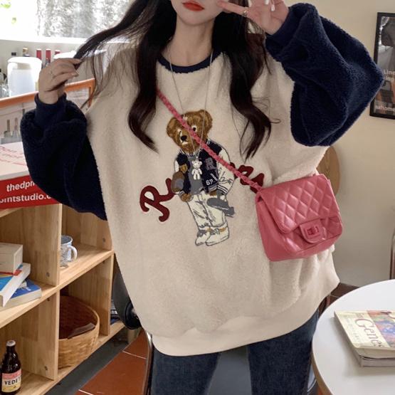 ベアボアトレーナー﻿ 6616-ivory_即納6616-画像6-韓国ファッション通販POPREA［ポップリア］