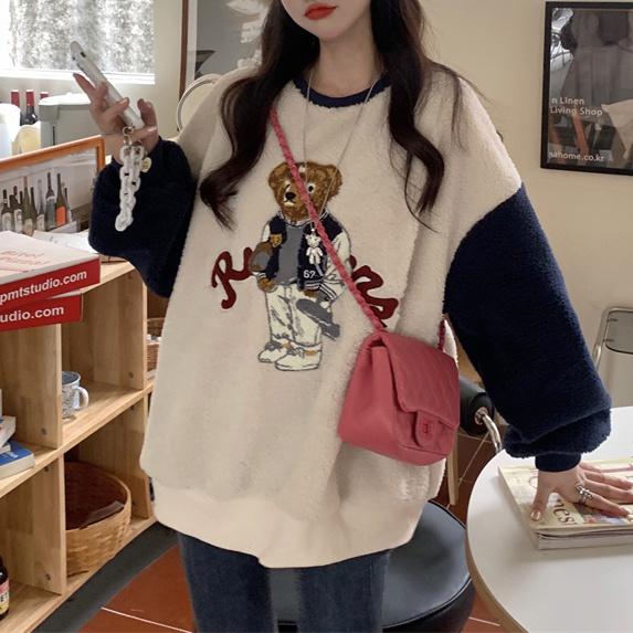 ベアボアトレーナー﻿ 6616-ivory_即納6616-画像8-韓国ファッション通販POPREA［ポップリア］