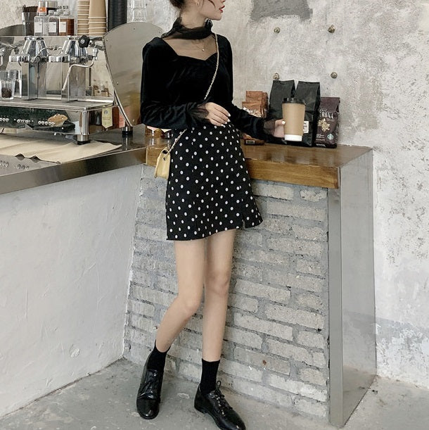 ベロアドッキングトップス 2642-画像11-韓国ファッション通販POPREA［ポップリア］