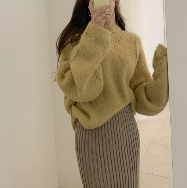 フェイクステッチウールニット 4105