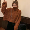 ハイカラーネックショートニット 2851-caramel_お取り寄せ28514-画像4-韓国ファッション通販POPREA［ポップリア］