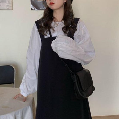 ボリューム袖シャツ＆ジャンスカ 2902-お取り寄せ2902-画像9-韓国ファッション通販POPREA［ポップリア］