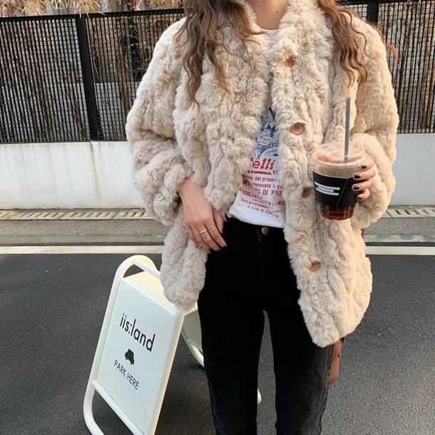 クリームファーショートコート 2986-お取り寄せ2986-画像1-韓国ファッション通販POPREA［ポップリア］