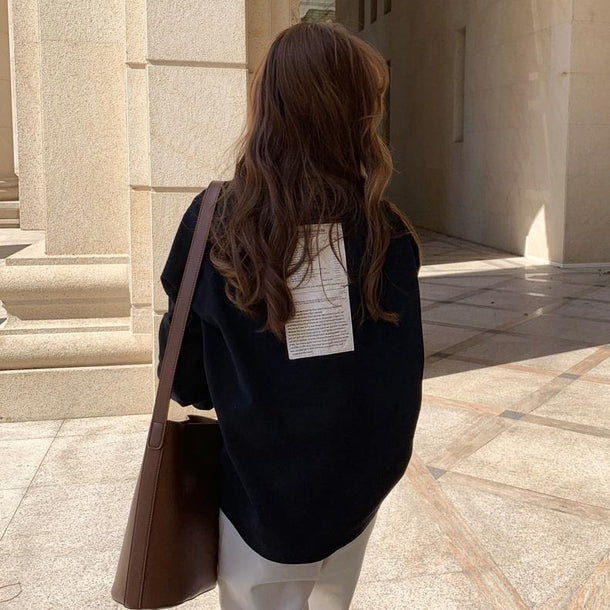 バックロゴステッカーロンTee 2693-black/S_お取り寄せ26933-画像2-韓国ファッション通販POPREA［ポップリア］