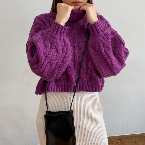 エコレザースクエアポシェット 3068-black_30681-画像2-韓国ファッション通販POPREA［ポップリア］