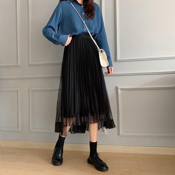 アシメシースルースカート 3109-画像2-POPREA