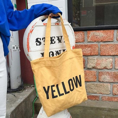 ロゴカラーキャンバスバッグ 3168-yellow_お取り寄せ31684-画像5-韓国ファッション通販POPREA［ポップリア］