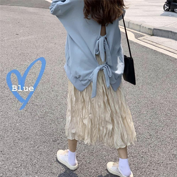 バックリボンスウェット 3179-お取り寄せ3179-画像1-韓国ファッション通販POPREA［ポップリア］